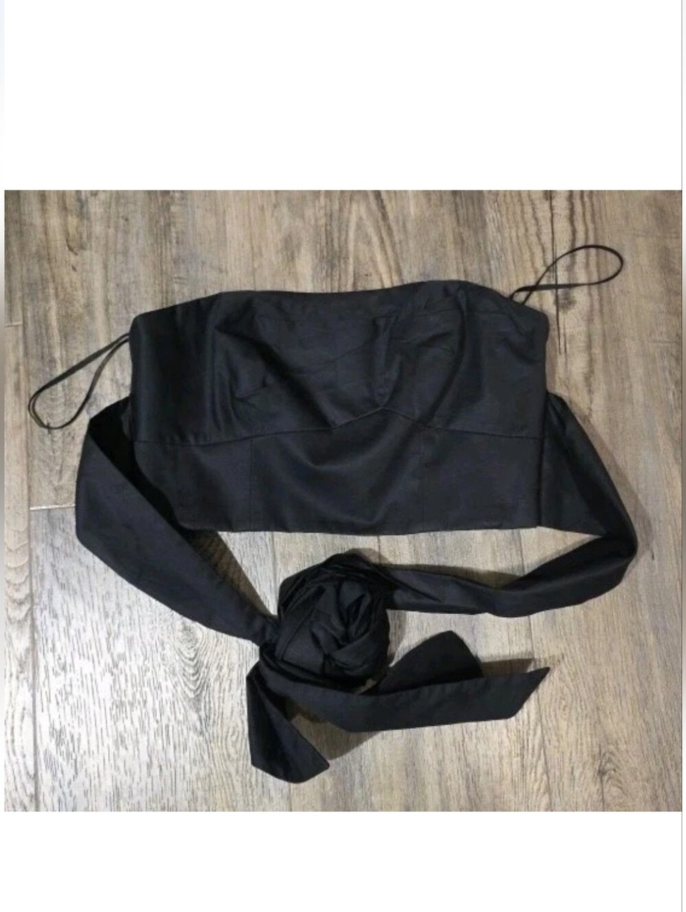 TIBI Tube Top Bandeau Black Wrap Around Built In Bra Size 0 Euc